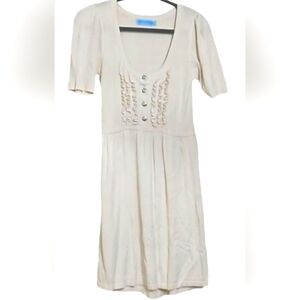 URCHIN silk blend cream shortsleeve sweater dress cream. Size medium.